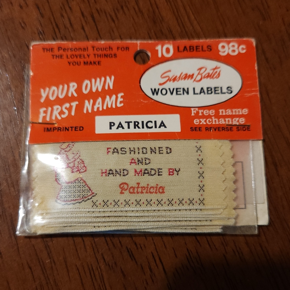 Vintage "Patricia" Labels For Handmade Gifts 16 Count
